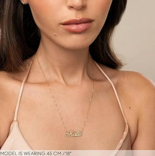 14K Gold Personalized Name Necklace with Birthstone - Custom Nameplate - Gift for Her, Women - Jewelry for Christmas, Mother's Day, Birthday