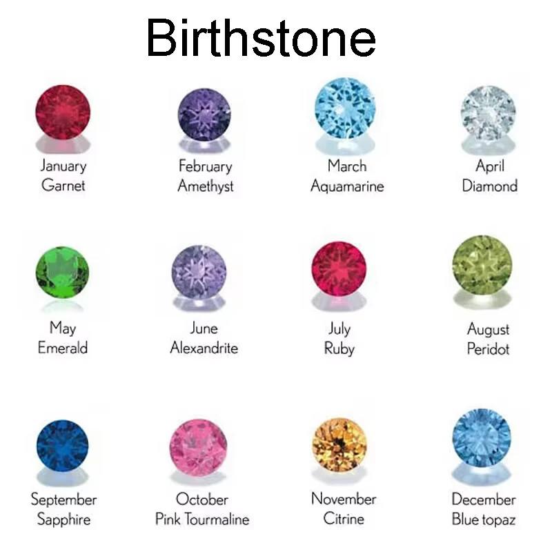 Custom 3D Name Necklace Personalized Birthstone Figaro Cuban Flat Chain Women