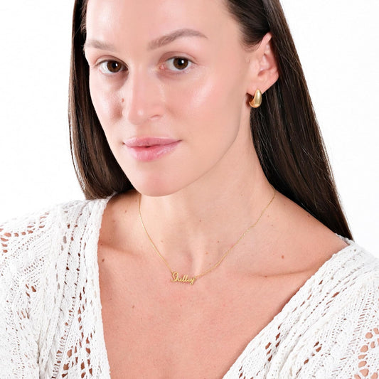14K Solid Gold Custom Name Necklace for Women – Personalized Nameplate Pendant, Custom Jewelry Gift, Solid Gold & Gold-Plated Options