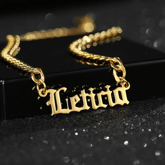 10k 14k 18k Solid Yellow Gold Personalized Name Necklace – Dainty Nameplate Jewelry - Custom Any Name Gift for Her Women Daughter Wife