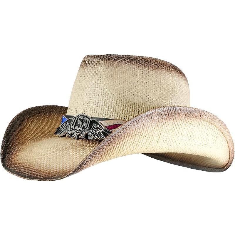 Western Outback Cowboy Hat Men's Women's Style Classic Straw Western Cowgirl Hat