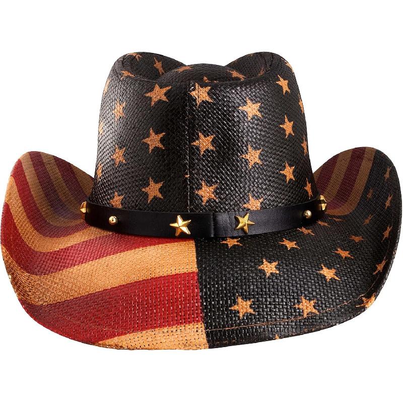 Western Outback Cowboy Hat Men's Women's Style Classic Straw Western Cowgirl Hat