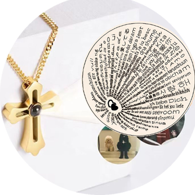 Wholesale department stores, jewelry, Greek faith gifts, 100 languages of "I Love You" text, projection pendants, party gifts, party wear