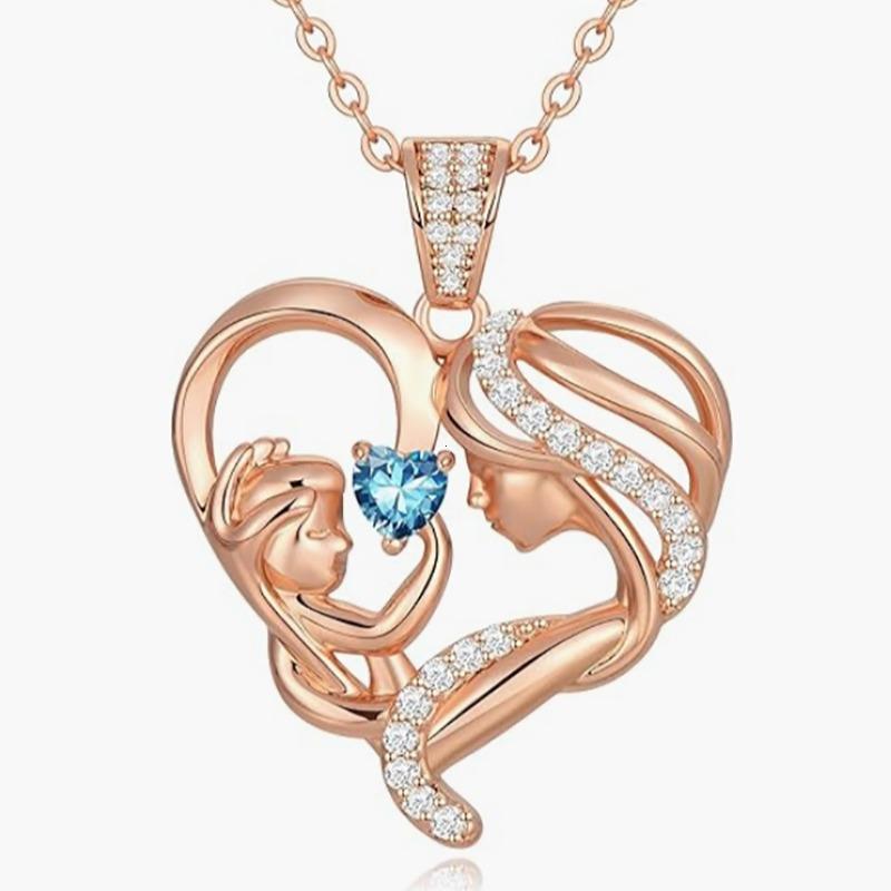 Mother's Day Gift for Mom Wife Her Grandma,S925 Sterling Silver Birthstone Necklace Ladies Jewellery,Mother's Day Love Pendant Necklace Anniversary Birthday Christmas Day