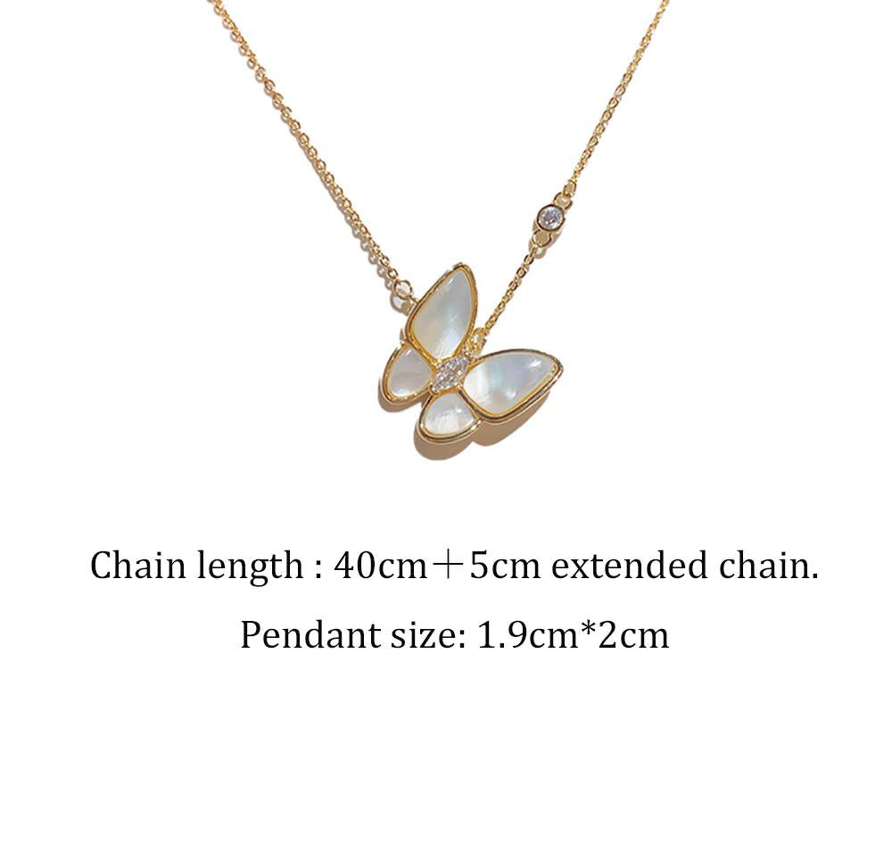 Golden Butterfly Fritillaria Necklace Fashion niche clavicle chain retro fashion accessories to send mother, wife and girlfriend daily party accessories.