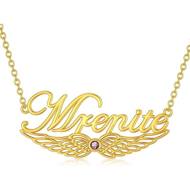 10k 14k 18k Solid Yellow Gold Personalized Name Necklace – Dainty Nameplate Jewelry - Custom Any Name Gift for Her Women Daughter Wife
