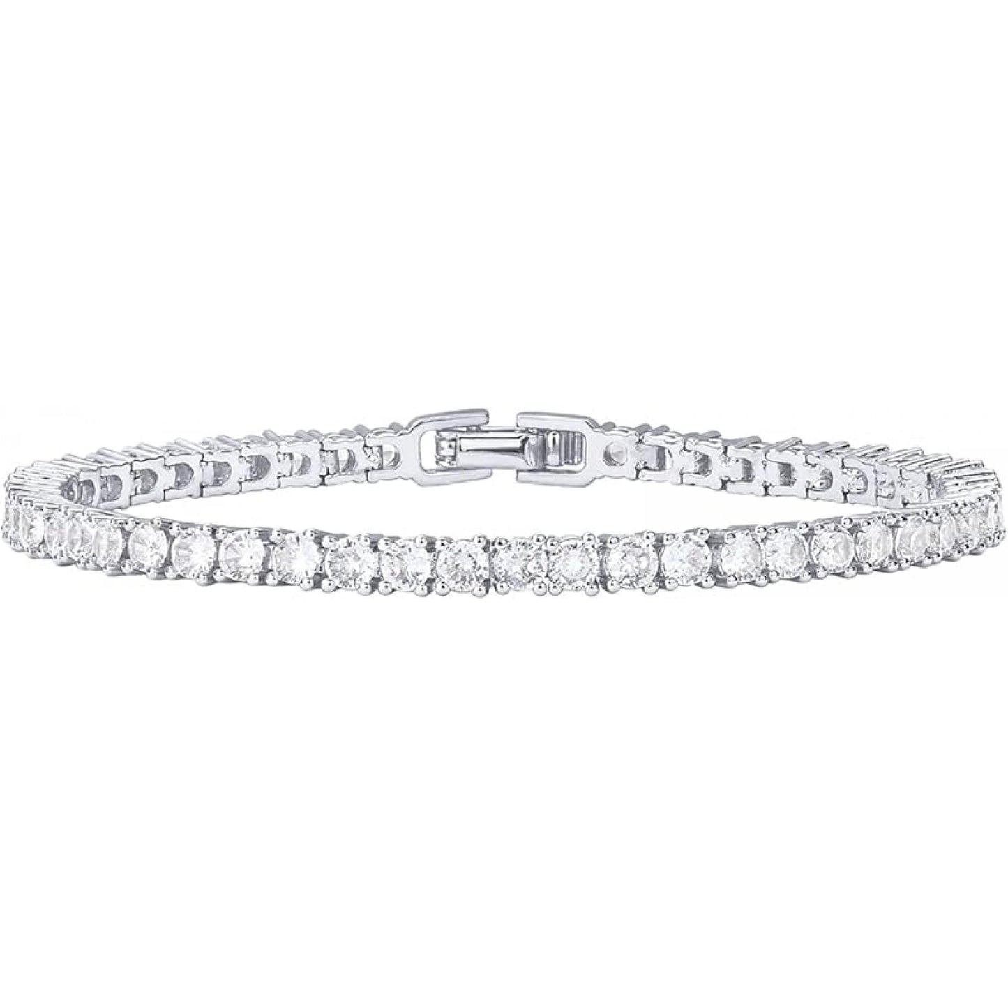 PAVOI 14K Gold Plated 3mm Cubic Zirconia Classic Tennis Bracelet | Gold Bracelets for Women | Size 6.5-7.5 Inch