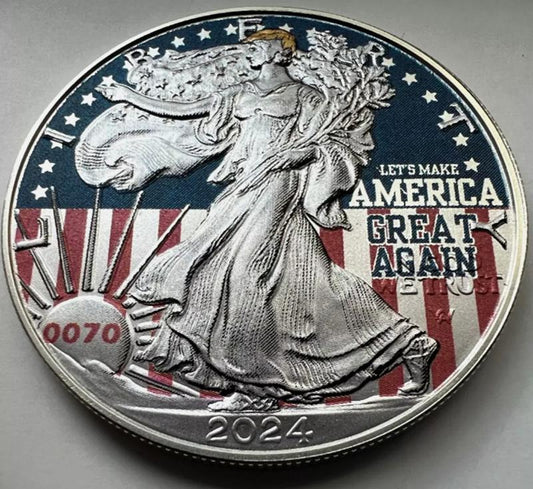Trump MAGA Make America Great Again—Silver Eagle Commemorative Coin