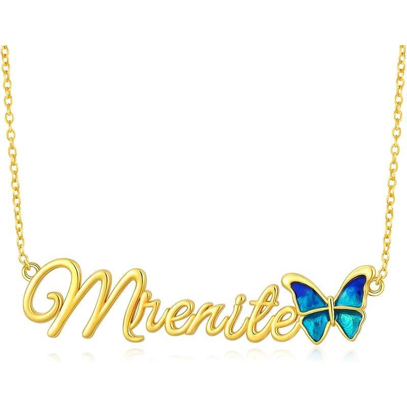 10k 14k 18k Solid Yellow Gold Personalized Name Necklace – Dainty Nameplate Jewelry - Custom Any Name Gift for Her Women Daughter Wife
