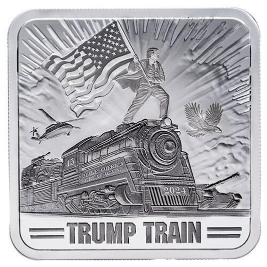2024 Trump Train 1 Oz  Square Silver Bar commemorative Coin