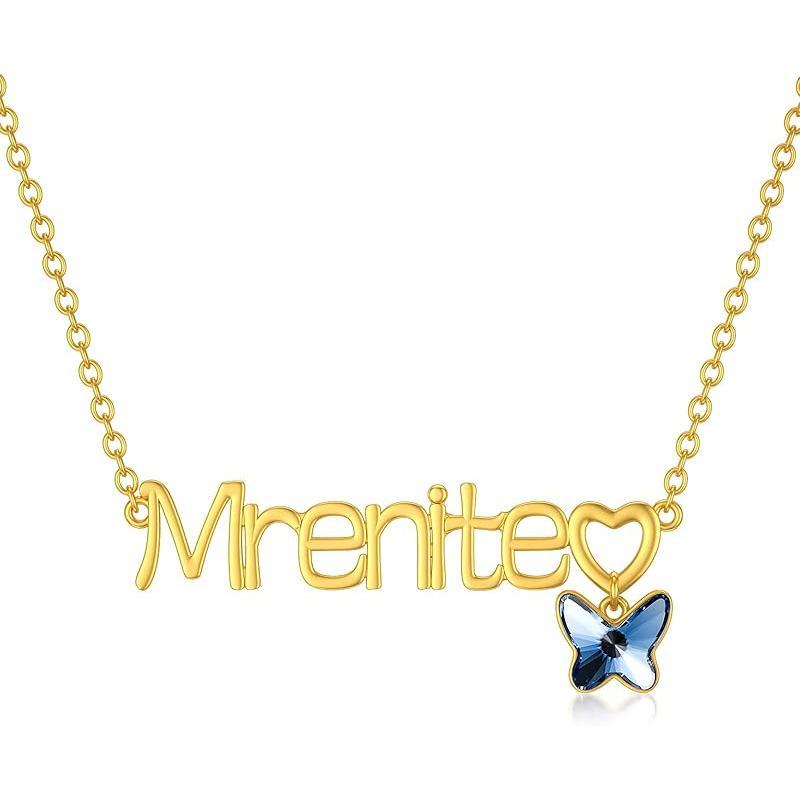 10k 14k 18k Solid Yellow Gold Personalized Name Necklace – Dainty Nameplate Jewelry - Custom Any Name Gift for Her Women Daughter Wife