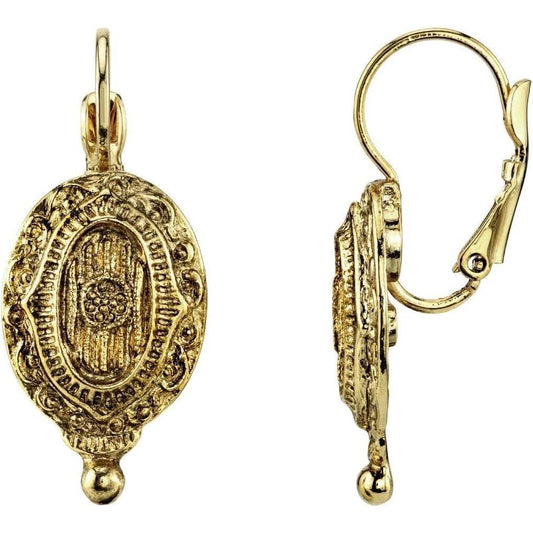 Baroque Insignia Oval Drop Earrings