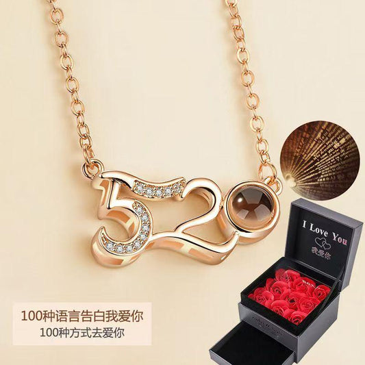 Custom necklace Pendant, Creative 520 Gift Engraving Your Name, Wife's Gift Selection,