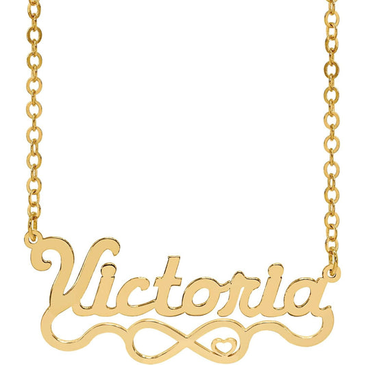 Elegant Designs 14K Gold Sterling Silver Personalized Script Nameplate Necklace - Customizable Handcrafted Jewelry for Women, Customized Name Word Necklace