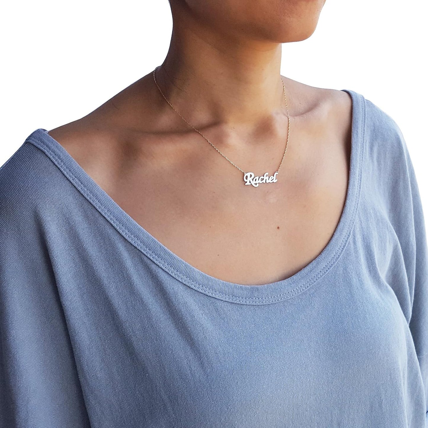 Personalized Name Necklace 14k Gold Dainty Pendant Charm