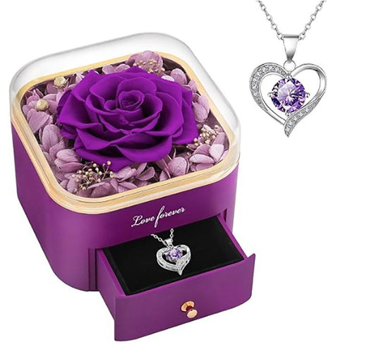 Valentine's Day gift for her lady's birthday gift. Keep the real rose necklace. Eternal roses will be given to mom, wife, sisters and grandma.