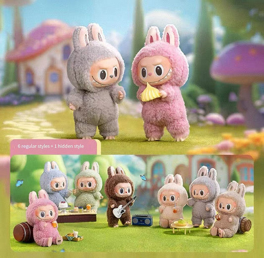 Plush pendant labubu heart macaroon vinyl face blind box personalized schoolbag pendant plush toy Keychain blind box toy animation ornaments pendant creative gifts