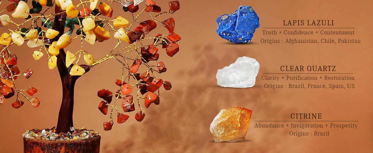 Crystal Tree of Life 7 Chakra Healing Crystal Trees for Home Decor, Office Desk Decor, Living Room Decor, Handmade Bonsai Trees for Positive Energy, Money, Good Luck Birthday Gifts for Women, Mom