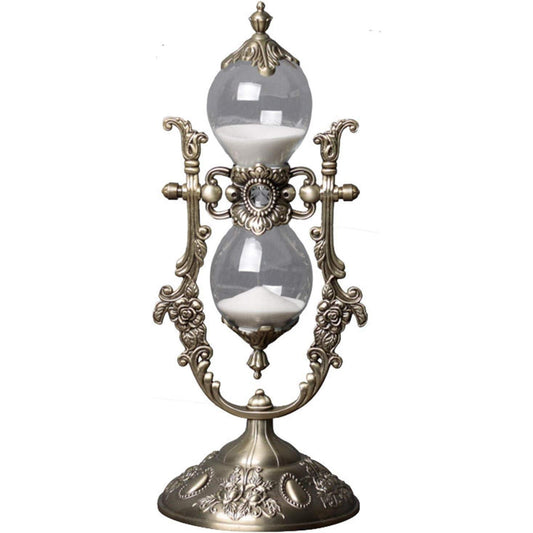 Hourglass Timer, 15 Minutes Embossed Golden Hourglass Timer,Used for Vintage Home Decoration, Office/Desk Decoration, Kitchen Wedding Gifts