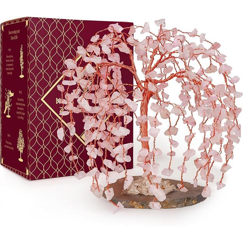 Crystal Tree of Life 7 Chakra Healing Crystal Trees for Home Decor, Office Desk Decor, Living Room Decor, Handmade Bonsai Trees for Positive Energy, Money, Good Luck Birthday Gifts for Women, Mom