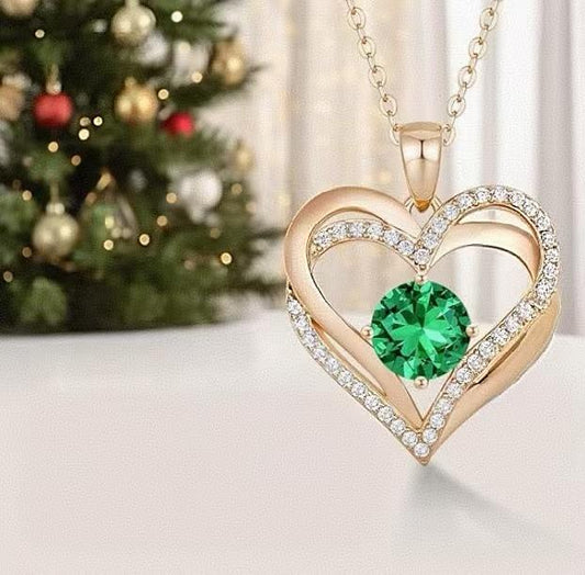 925 Sterling Silver Jewelry Heart-Shaped Pendant Necklace  Customizable Gemstone Colors  Tropical Climate Fashion,Romantic Event Accessory