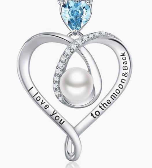 Lobster Clasp & Extender Chain 925 Sterling Silver Heart-shaped Sapphire Pendant Necklace with Diamond-studded Details & Romantic Engraving