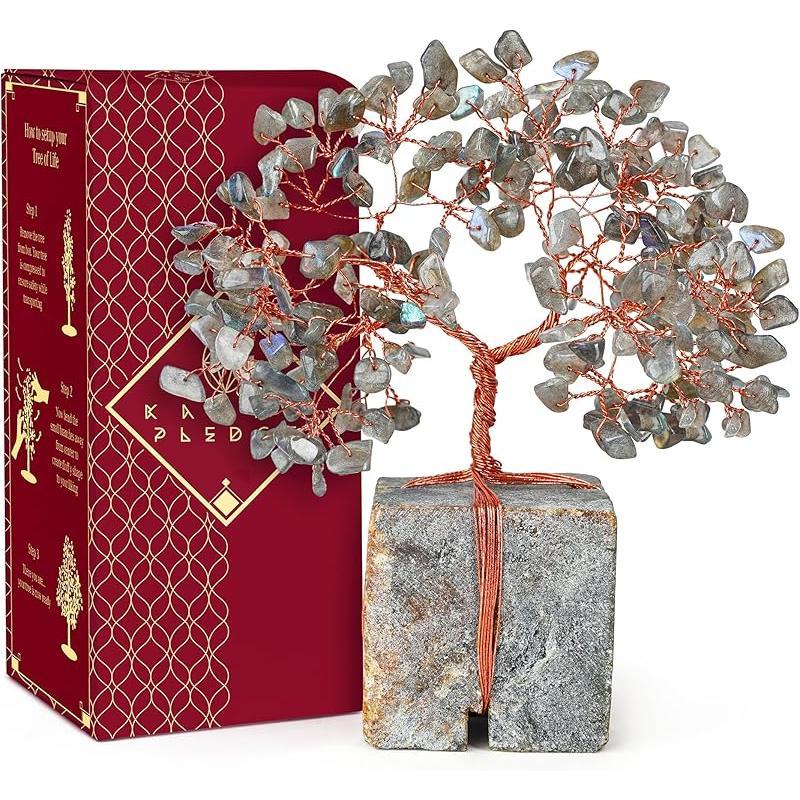 Crystal Tree of Life 7 Chakra Healing Crystal Trees for Home Decor, Office Desk Decor, Living Room Decor, Handmade Bonsai Trees for Positive Energy, Money, Good Luck Birthday Gifts for Women, Mom