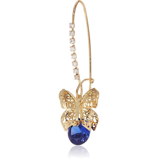 Golden butterfly hoop earrings for women