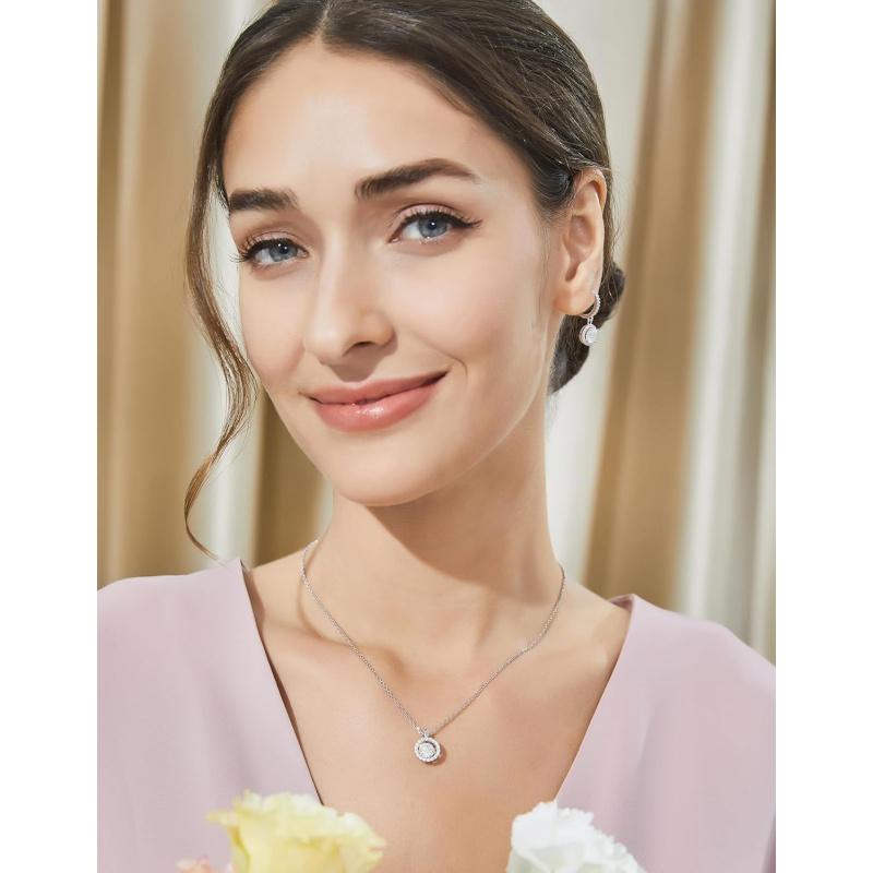 Heart Necklace for Women, Sparkling Gift for Her, 1Carat Moissanite Heart Pendent for Her, 925 Sterling Silver Dance Necklace for Anniversary Christmas Valentines