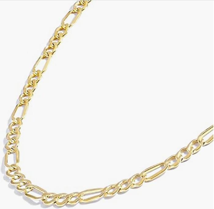 Gold Chain Necklace Collection - 14K Solid Gold Filled Figaro Chain Necklace, suitable for women and men, different sizes are available for customisation.