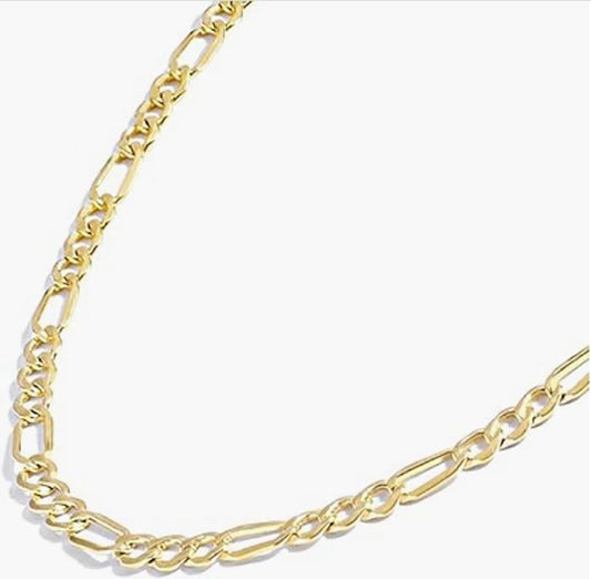 Gold Chain Necklace Collection - 14K Solid Gold Filled Figaro Chain Necklace, suitable for women and men, different sizes are available for customisation.