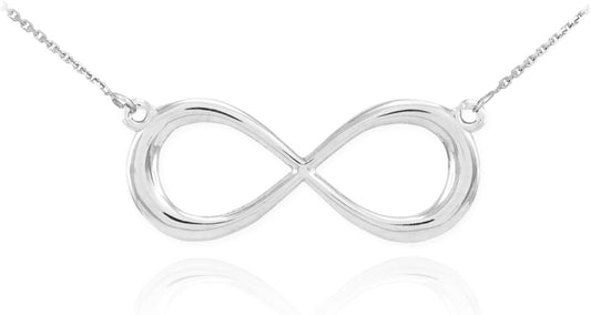 925 Sterling Silver Sideways Figure Eight Infinity Necklace, Your Choice of Length