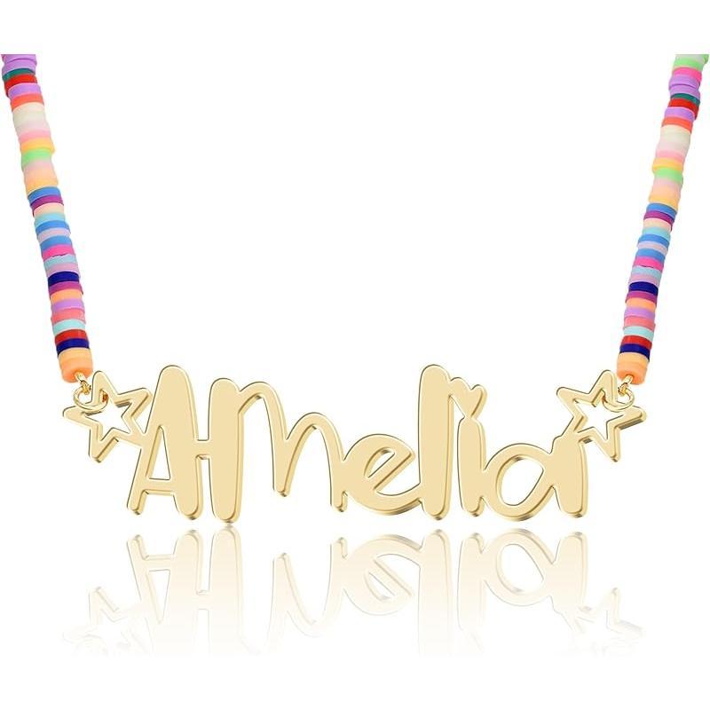 Personalized Name Necklace |   Sterling Silver/Stainless Steel |   14 Fonts, 4 Colors, 5 Chains |   Tarnish-Free, Handmade Gift for Women: Mom, Daughter, Sister |   Ideal for Birthday, Mother's Day,Christmas