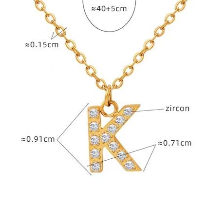 Letter & Crystal Pendant Necklace - Titanium Steel Gold Plated Chain, Personalized Custom Name Necklace Jewelry Accessories For Women, Perfect For Daily Wear,Christmas,Thanksgiving & Gift Giving.