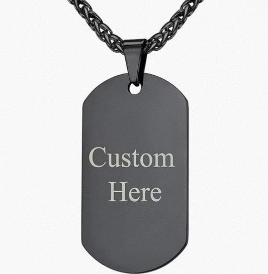Personalized Dog Tags Necklace for Men Dad Stainless Steel Custom Text Army Military Dog Tag Heart/Coin Pendant with Silencer Memory Chain Jewelry Gift for Men Women Father Husband Son