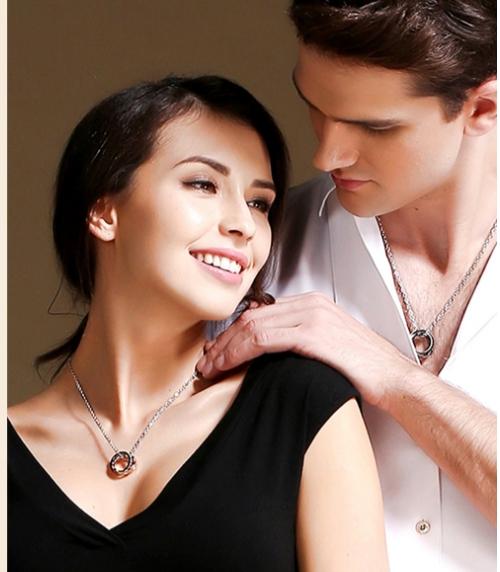 Entwined Hearts Couples' Necklace,Set 925 Sterling Silver Interlocking Necklaces, National Day Tropical Wearable Accesso,Romantic Gift Idea Customizable Couples' Necklace