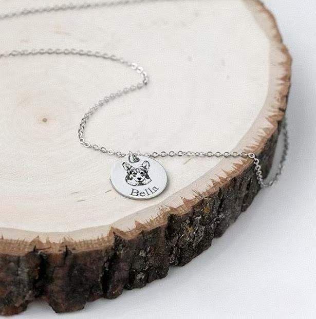 Adorable Singapore Custom Pet Portrait Disc Necklace Personalized Pet Portrait Necklace – Custom Jewelry Gift for Dog or Cat Lovers Unique Holiday Gifts for Her