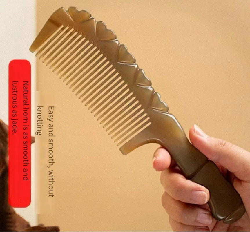 Cow horn comb 520 gift for girlfriend gift birthday gift female exquisite haute sense wife Valentine's Day practical gift