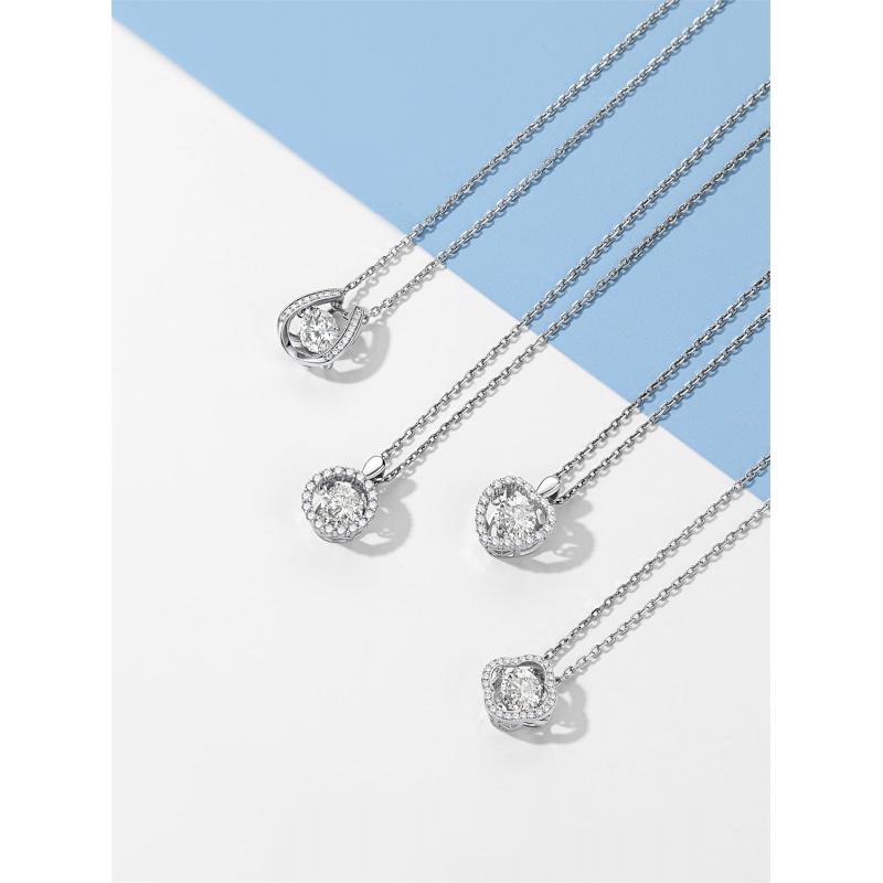 Heart Necklace for Women, Sparkling Gift for Her, 1Carat Moissanite Heart Pendent for Her, 925 Sterling Silver Dance Necklace for Anniversary Christmas Valentines