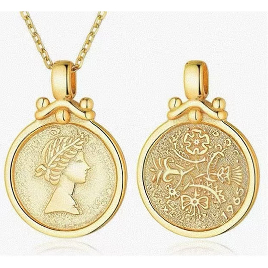 Retro commemorative coin pendant necklace commemorative coin jewelry
