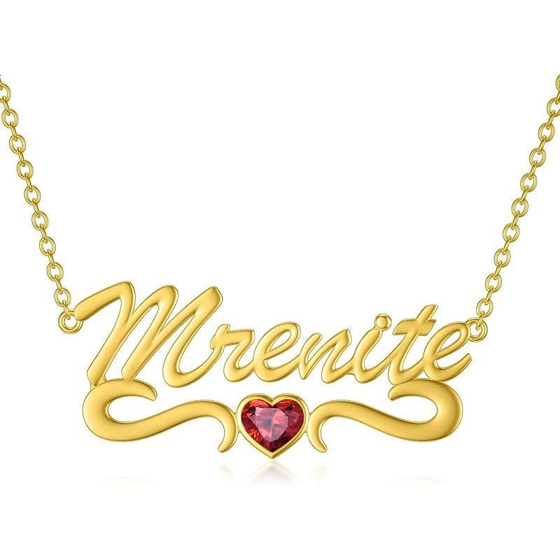 10k 14k 18k Solid Yellow Gold Personalized Name Necklace – Dainty Nameplate Jewelry - Custom Any Name Gift for Her Women Daughter Wife