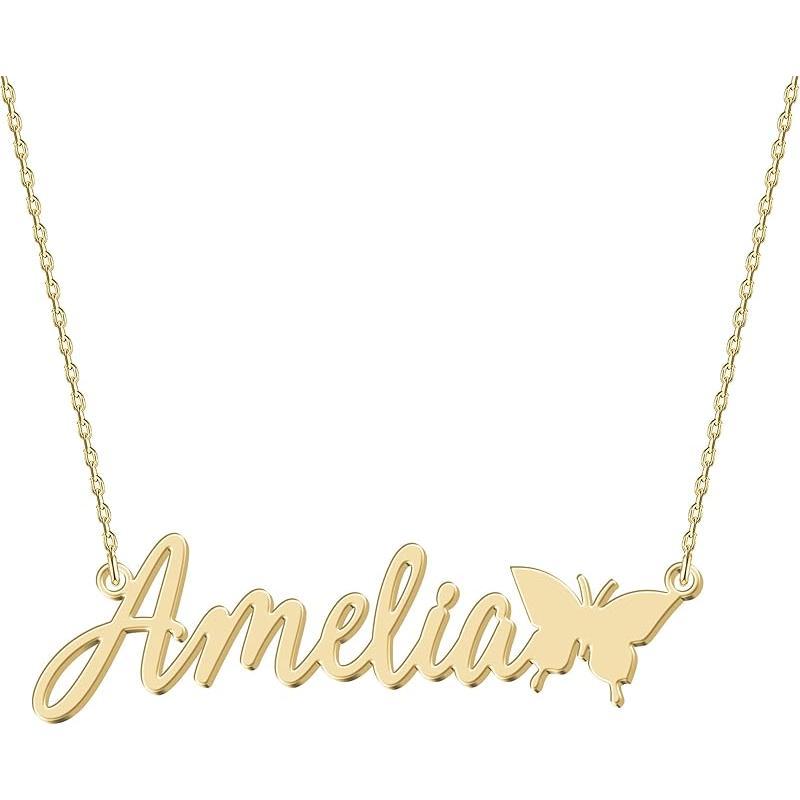 Personalized Name Necklace |   Sterling Silver/Stainless Steel |   14 Fonts, 4 Colors, 5 Chains |   Tarnish-Free, Handmade Gift for Women: Mom, Daughter, Sister |   Ideal for Birthday, Mother's Day,Christmas