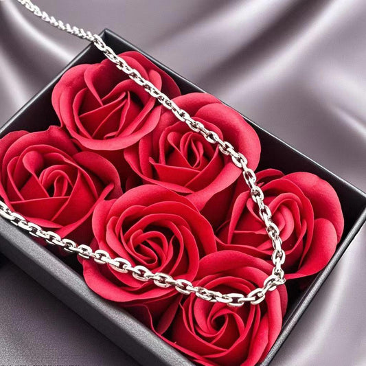 999 Silver Chain Cuba Curbs Womens Mens Necklace Customization Cuban Chain Women's Sterling Silver Jewellery Women Hundreds of Sterling Silver Necklace