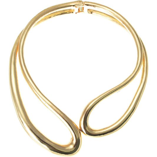 JGold/Silver Choker Collar Necklaces for Women, Stainless Steel Gold Statement Necklace Open Choker Bib Necklace Jewelry Necklace