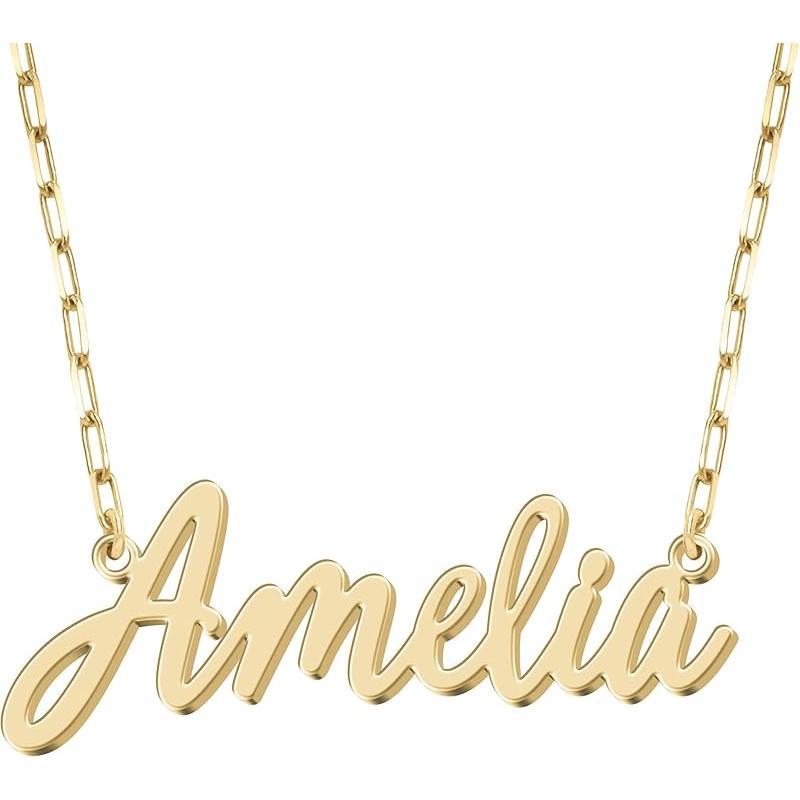 Personalized Name Necklace |   Sterling Silver/Stainless Steel |   14 Fonts, 4 Colors, 5 Chains |   Tarnish-Free, Handmade Gift for Women: Mom, Daughter, Sister |   Ideal for Birthday, Mother's Day,Christmas