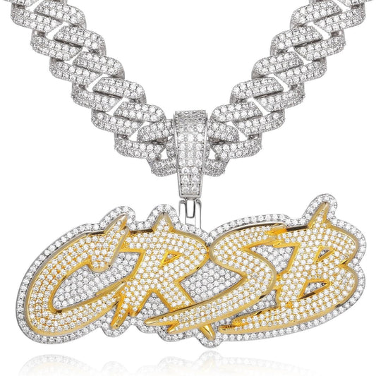 Custom 3D Iced Out Moissanite Logo Letter Pendant - Personalized Name Necklace S925 Sterling Silver Men Rapper Jewelry 18K Gold Plated Hip Hop