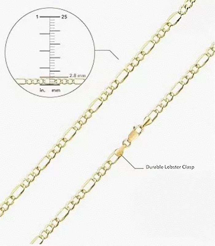 Gold Chain Necklace Collection - 14K Solid Gold Filled Figaro Chain Necklace, suitable for women and men, different sizes are available for customisation.