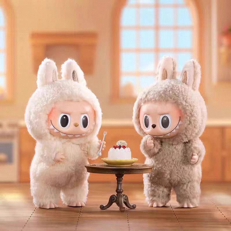 Plush pendant labubu heart macaroon vinyl face blind box personalized schoolbag pendant plush toy Keychain blind box toy animation ornaments pendant creative gifts