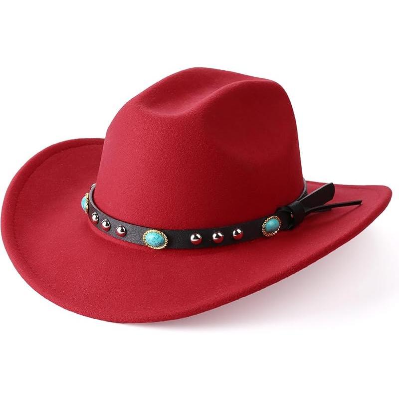 22.5"-22.9" Western 100% Suede Cowgirl Hat for Women,3.5" Wide Brim and Built-in Elastic Sweatband