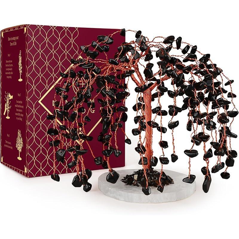 Crystal Tree of Life 7 Chakra Healing Crystal Trees for Home Decor, Office Desk Decor, Living Room Decor, Handmade Bonsai Trees for Positive Energy, Money, Good Luck Birthday Gifts for Women, Mom